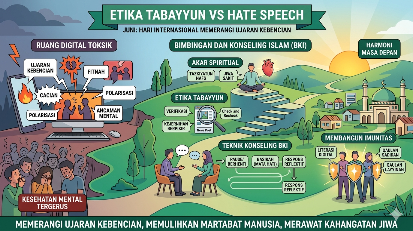 Etika Tabayyun vs Hate Speech: Memulihkan Kesehatan Mental Masyarakat Lewat Bimbingan dan Konseling Islam
